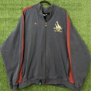 Men's LNG Clothing & Equipment Full Zip Sweater Jacket Size 4XL Y2K Blue red